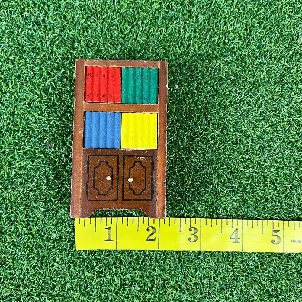 Vintage Wooden Dollhouse Miniature Bookshelf